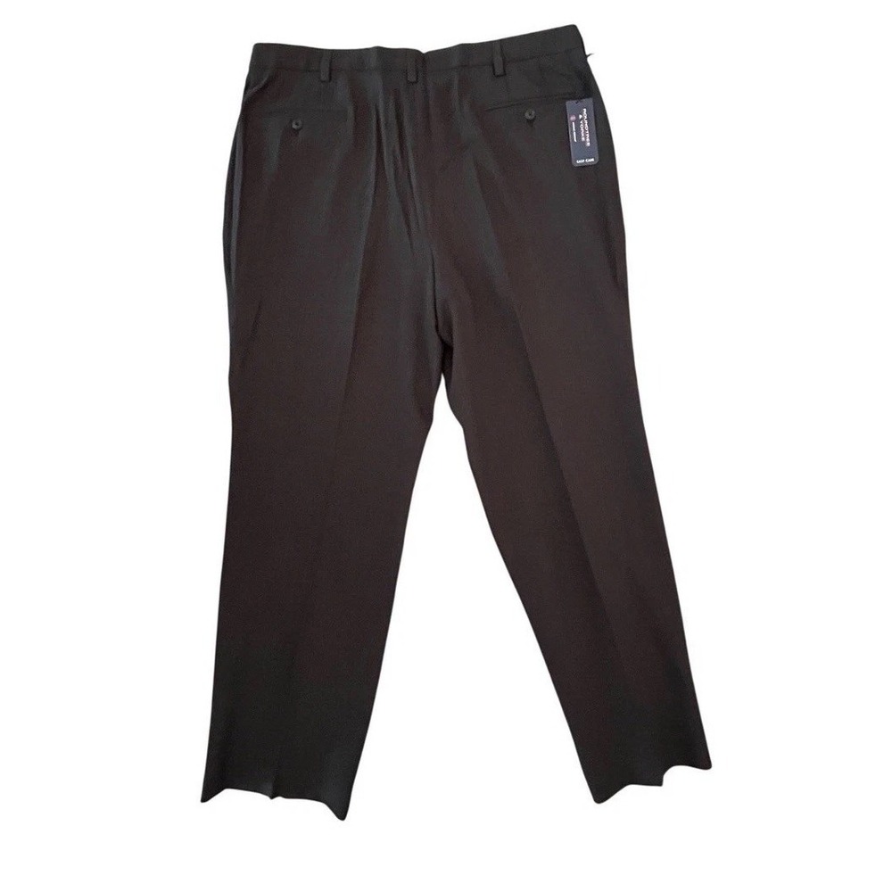 NWT Roundtree & Yorke Mens Dress Pants 40x30 Charcoal Gray Wrinkle Resistant - Picture 2 of 7